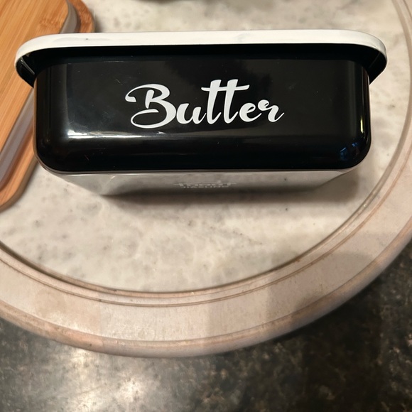 Butter Dish with Bamboo Lid and Spreader - Black - Picture 6 of 6